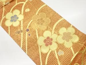 佐賀錦枝垂れ梅に菱模様織出し袋帯